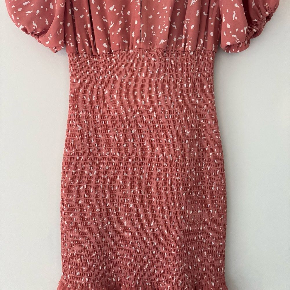 Abercrombie & Fitch Dusty Rose Floral Smocked Midi Dress - Picture 7 of 10